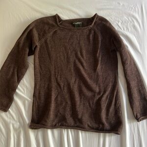 Eddie Bauer 100% combed cotton brown sweater, size medium